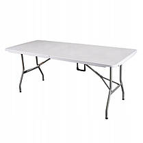 Стіл розкладний для пікніку, садовий 180см + 2 лавки 180см білий (Польща) ORIG19, фото 4