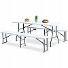 Стіл розкладний для пікніку, садовий 180см + 2 лавки 180см білий (Польща) ORIG19, фото 8