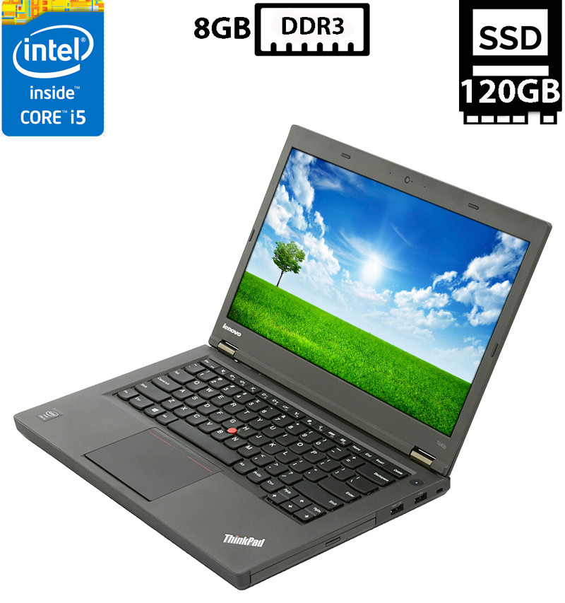 Ноутбук Lenovo ThinkPad T440p/14"TN 1366x768/Core i5-4210M 2.60GHz/8GB DDR3/SSD 120GB/Intel HD Graphics Б/В