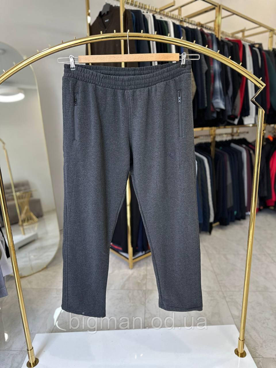 Чоловічі теплі спортивні штани на на флісі Dekons 1828 (батал) 2-6XL сірі