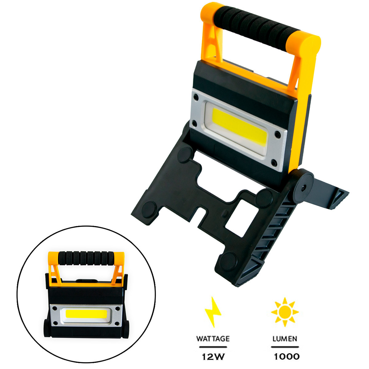 Світлодіодний прожектор акумуляторний COB BL MS 8006, ліхтар світлодіодний акумуляторний 12W переносний, фото 1