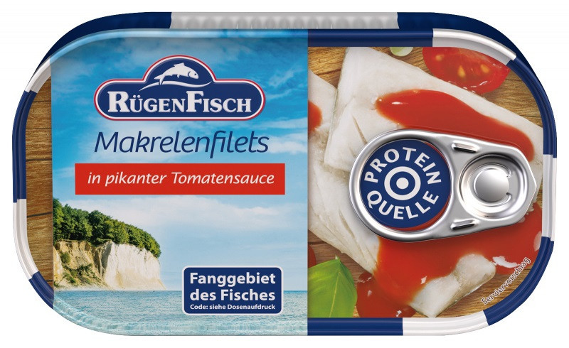 Філе Скумбрії в Гострому Томатному Соусі Rugen Fisch Makrelenfilets 125 г Німеччина, фото 1