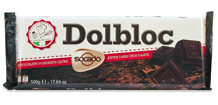 Шоколад Екстра Чорний Сокадо Dolbloc Socado Extra Dark 500 г Італія (10 шт./1 ящ)
