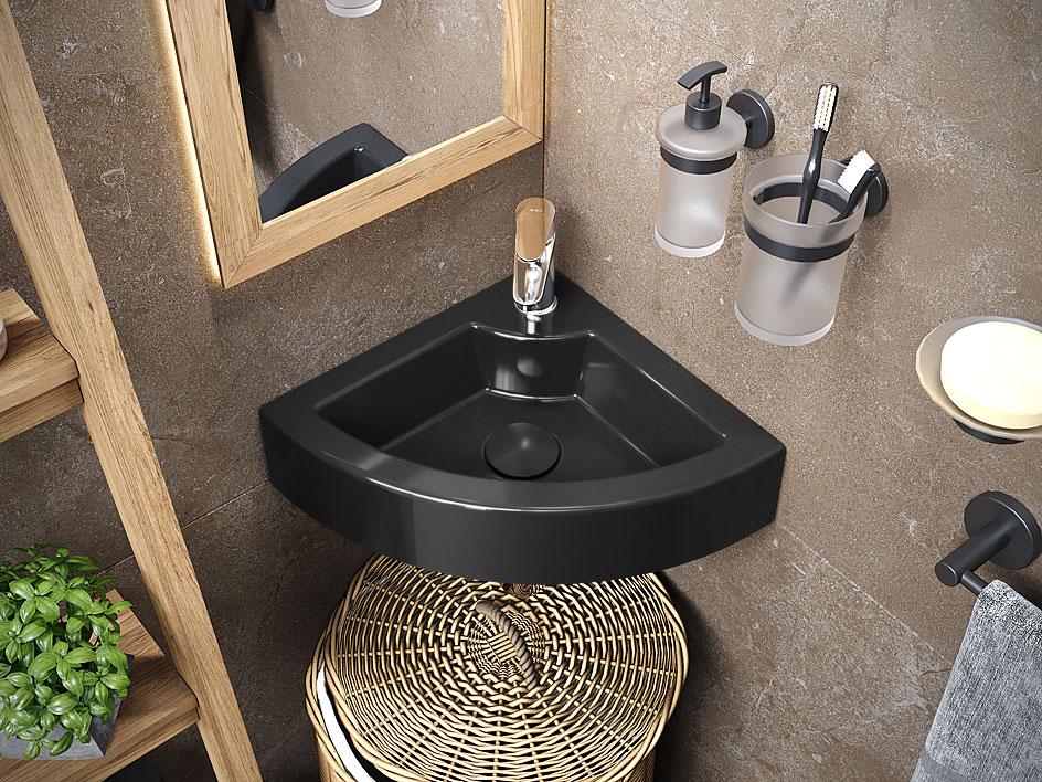 Раковина, Умивальник підвісний Luxor Fors Black, фото 1