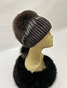 Шапка жіноча з хутра норки, фото 9