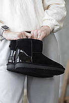Зимові Жіночі Черевики UGG Classic Mini Black Lacquer / УГГ Классик Мини Лакер Черные, фото 5