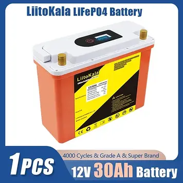 Акумулятор LiitoKala 12V 30Ah ( LCD )