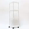Кутовий стелаж для ванної кімнати 4 яруси, на коліщатках (85х28х22 см), Білий Corner storage rack, фото 7