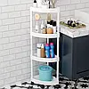 Кутовий стелаж для ванної кімнати 4 яруси, на коліщатках (85х28х22 см), Білий Corner storage rack, фото 4