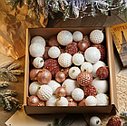 Набір новорічних кульок Slipo Блиск Рожеве-Золото 40 одиниць (Блиск рож.)