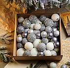 Набір новорічних кульок Slipo Блиск Срібний 40 одиниць (Блиск сріб.)