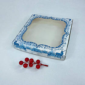 Коробка для подарунка, 200*200*30 мм, з вікном, "Северне сяйво"