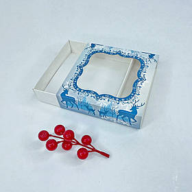 Коробка для пряника, 120*120*30 мм, з вікном, "Північне сяйво"