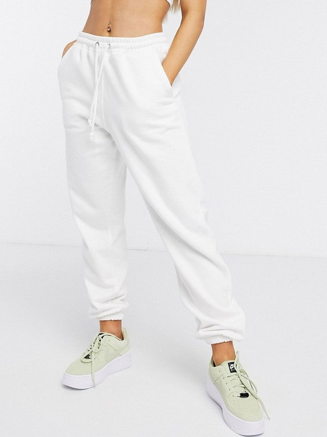 Жіночі зимові спортивні штани білі на флісі на резинці, фото 1