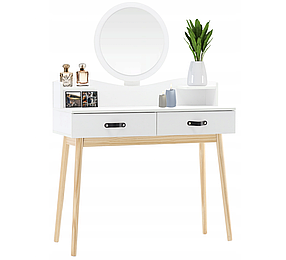 Туалетний косметичний столик з дзеркалом "MIRROR" 100х40х139см (білий) Польща ORIG82