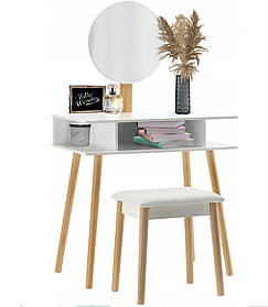 Туалетний косметичний столик з дзеркалом + стілець 130х75х45см Польща ORIG88