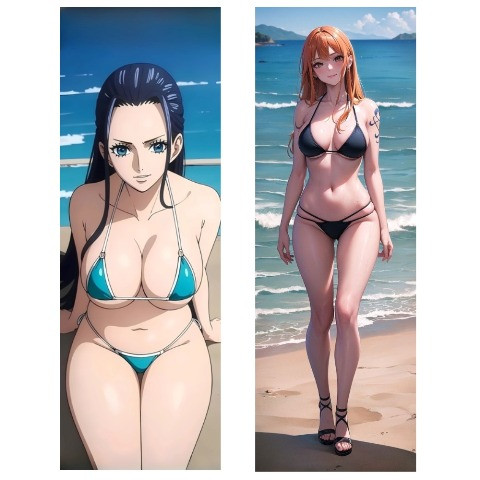 Дакімакура 180х60 см Ніко Робін Намі Свон Ван Піс One Piece Nico Robin Nami Подушка з наволочкою обнімашка, фото 1