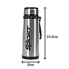 Вакуумний термос 600мл з нержавіючої сталі, Sport / Спортивний термос для кави та чаю / Термос туристичний, фото 10