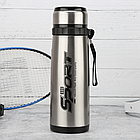 Вакуумний термос 600мл з нержавіючої сталі, Sport / Спортивний термос для кави та чаю / Термос туристичний, фото 6