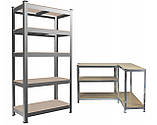 Стелаж металевий 150x70x30  5 полиць (сірий), фото 2