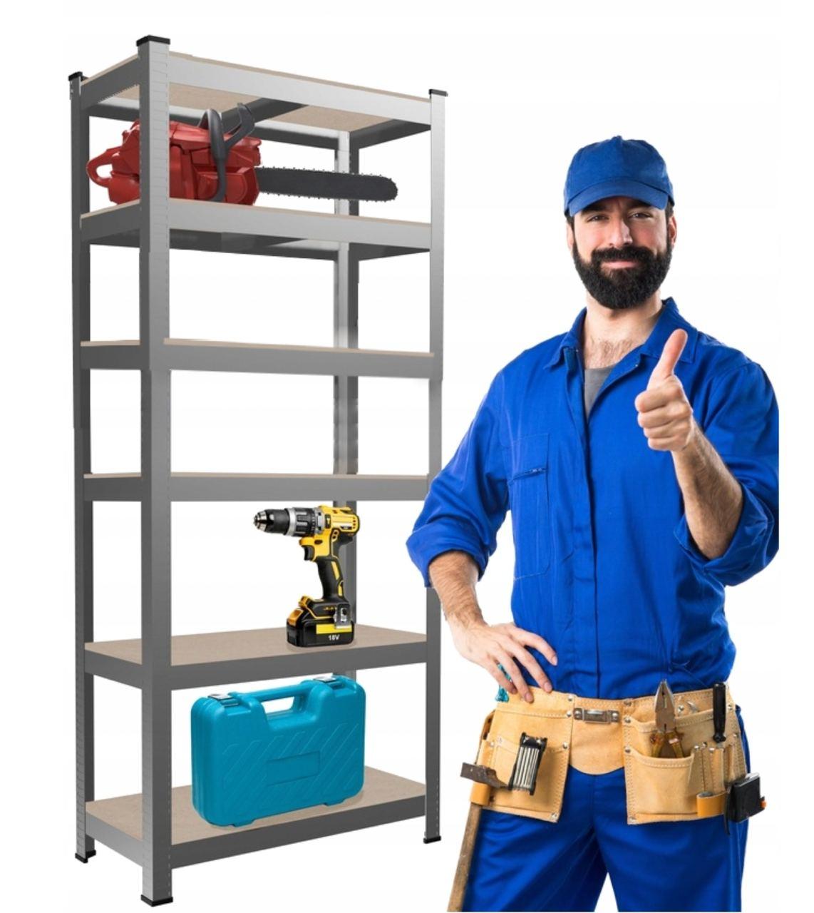 Стелаж металевий 180x90x40 6 полиць (сірий), фото 1