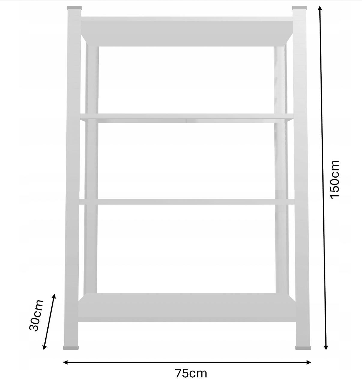 Стелаж металевий 150х75х30 4 полиці (сірий), фото 1