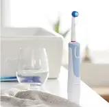 Електрична зубна щітка з додатковими 3 головками та батарейками у комплекті Nevadent NZB 3 C1 Blue, фото 6