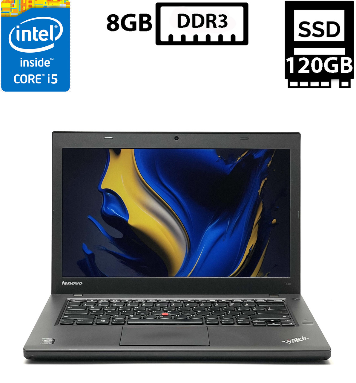 Ноутбук Lenovo ThinkPad T440/14"TN 1366x768/Core i5-4300U 1.90GHz/8GB DDR3/SSD 120GB/Intel HD Graphics Камера Б/В