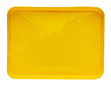 Піднос пластиковий прямокутний з ручками жовтий 35*25*4 см (ПП КВВ), фото 2