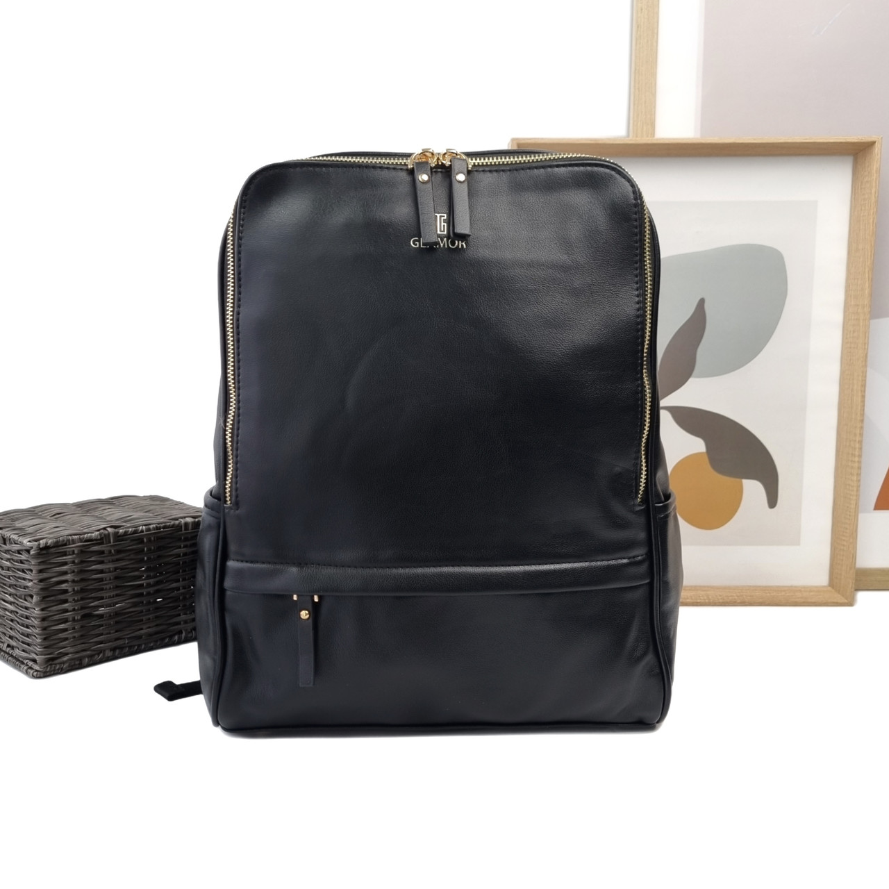 Жіночий рюкзачок екошкіра чорний Арт.G5002 black Glamor (54)