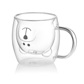 Набір чашок із ручками та подвійними стінками ARDESTO Animals, 250 мл, 2 шт., боросилікатне скло, прозорий, фото 1