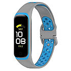 Ремінець Double Color Silicone Band для Samsung Galaxy Fit2 SM-R220 Grey / Blue, фото 4