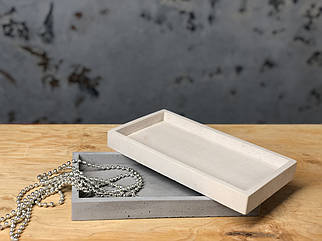 Таця з бетону прямокутна 21,5 см. Підставка з бетону