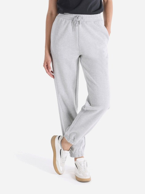 Жіночі зимові спортивні штани сірі на флісі на резинці, фото 1