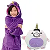 Дитяча толстовка плед 3в1 з капюшоном та рукавами Huggle Pets Hoodie, Фіолетовий / Флісове худi дитяче, фото 6