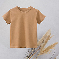 Футболка детская однотонная базовая (Коричневый 140см)