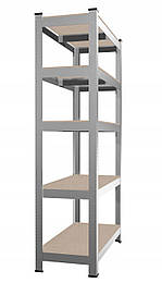 Стелаж металевий 180x90x30  5 полиць (сірий) AIW71