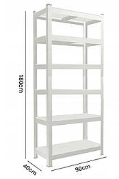 Стелаж металевий 180x90x40 6 полиць (сірий) AIW79