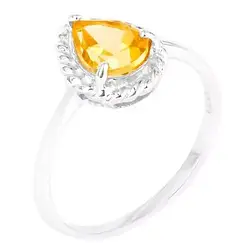 Каблучка срібна 925 натуральний цитрин. Р- 18.3