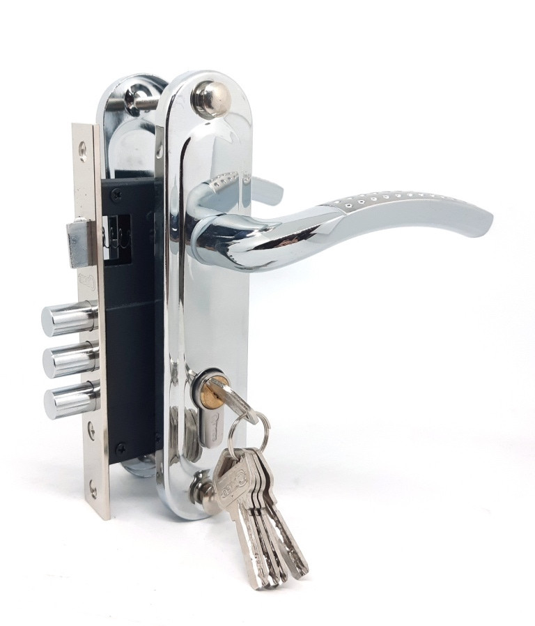 Замок Kedr 1026 S/NI (Замок з ручками Kedr 1026 S/NI)