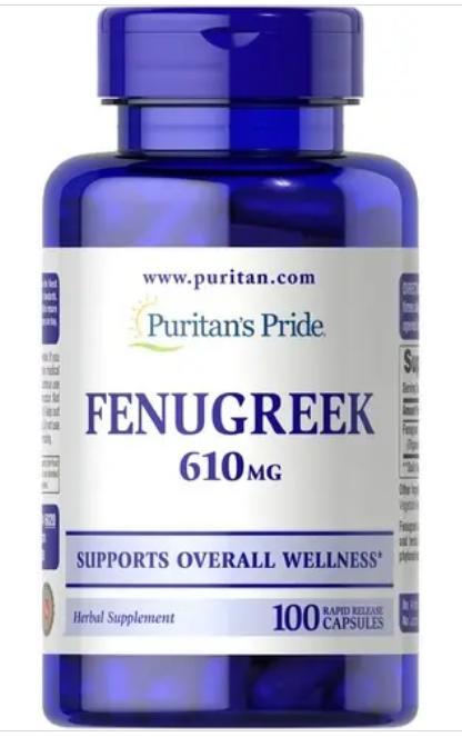 Пажитник Puritan's Pride Fenugreek 610 mg 100 капсул, фото 1