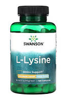 Амінокислота L-лізин Swanson L-Lysine 100 капсул
