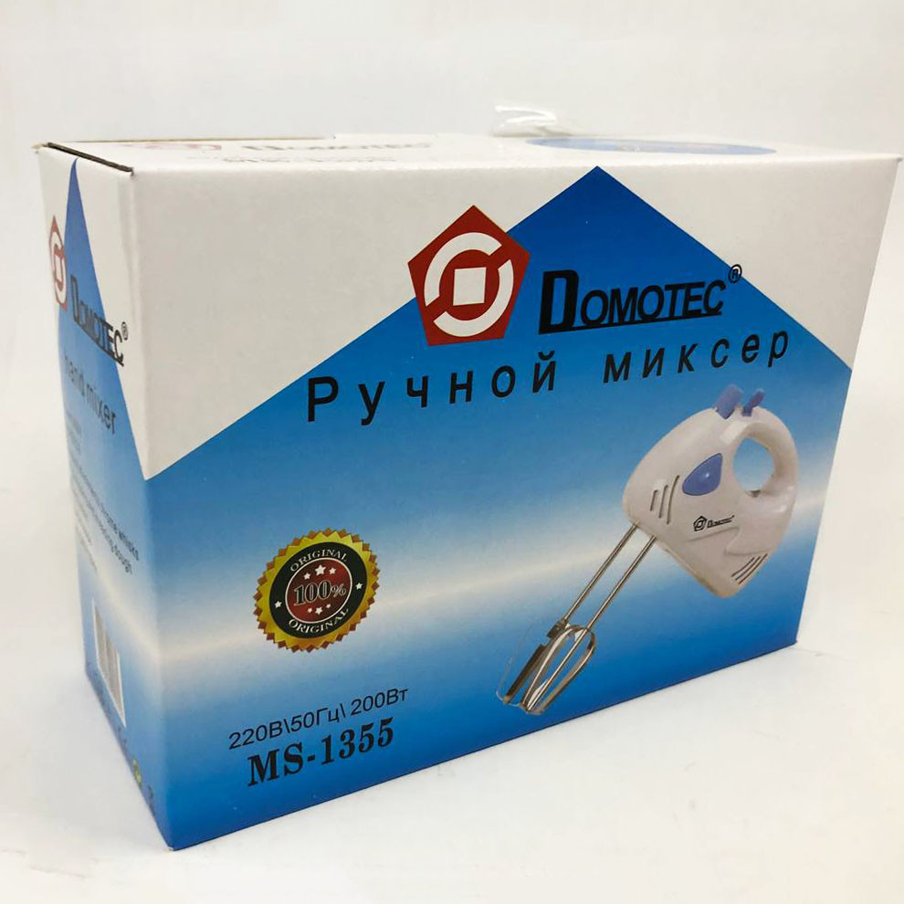 Ручной миксер с насадками Domotec MS-1355, Миксер для взбивания яиц и ...