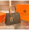 Жіноча шкіряна коричнева сумка, фото 4