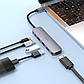 USB-хаб HOCO HB27 Type-C multi-function converter(HDTV+USB3.0+USB2.0*2+PD) Metal Gray, фото 6