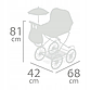 Коляска класична для ляльок DeCuevas Niza, з сумкою та парасолькою, 81*42*80 см, 81046, фото 7