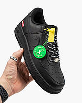 Кросівки Nike Air Force 1 x Supreme Low Black | Комфорт для міських прогулянок, фото 3