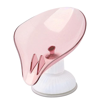 Тримач для губки на раковині на присоску зі зливом Білий з рожевим (KG-11882)