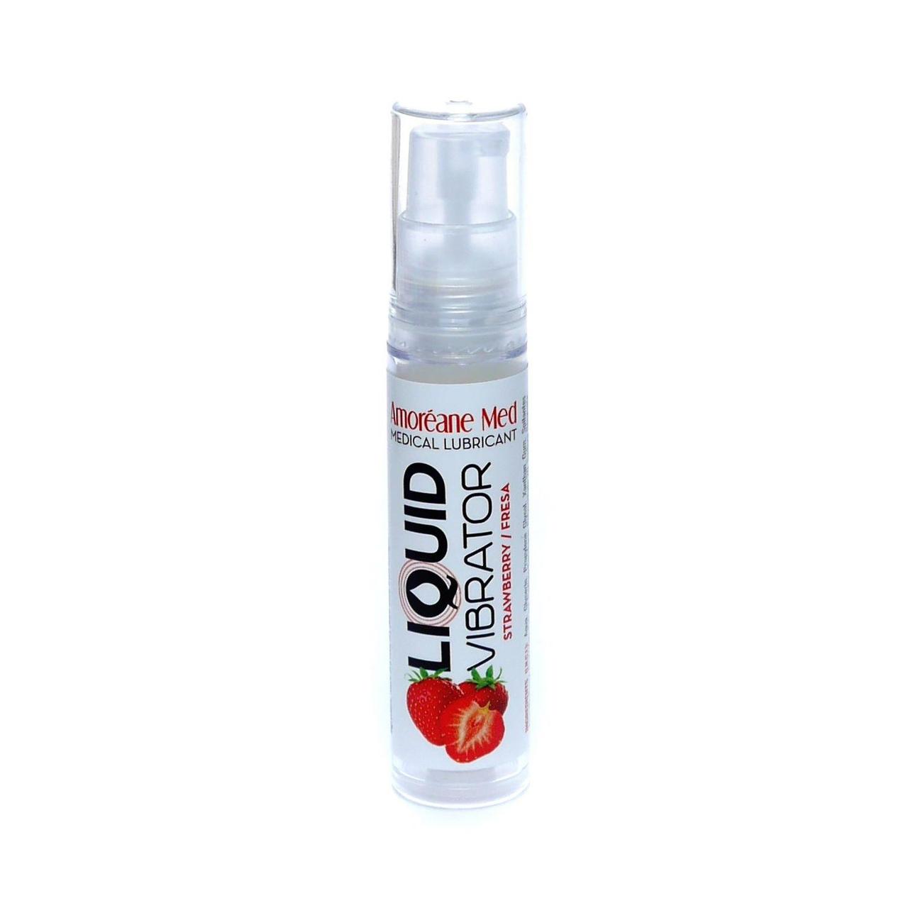 Жидкий вибратор - Amoreane Med Liquid Vibrator Strawberry, 10 мл, фото 1