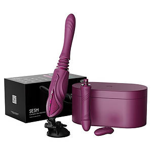 Преміальна смарт секс-машина ZALO SESH з функцією підігріву, фіолетова